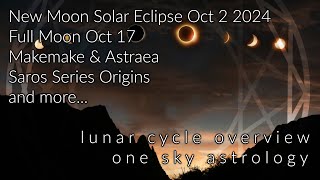 Lunar Cycle  Oct 2 2024 New Moon Solar Eclipse  Oct 17 Full Moon  Transits  Makemake amp Astraea [upl. by Karry]