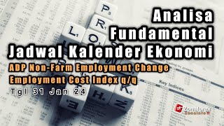 Analisa Fundamental  Jadwal Kalender Ekonomi tgl 31 Januari 2024 [upl. by Alicirp742]