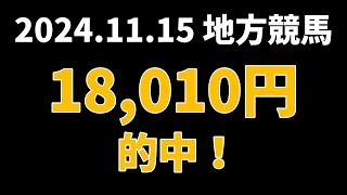 【18010円的中】地方競馬 2024年11月15日【AI予想払い戻し】 [upl. by Cirala]