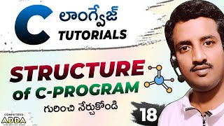 18  Structure of CProgramming in Telugu  CLanguage Telugu Tutorials  Computersaddacom [upl. by Nahgen]