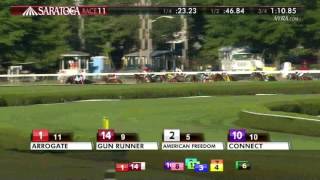 Arrogate  2016 Travers Stakes En Espanol [upl. by Aerdnaxela]