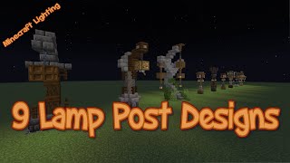 Minecraft 9 Medieval Lamp Post Designs Build Ideas [upl. by Drawyeh902]