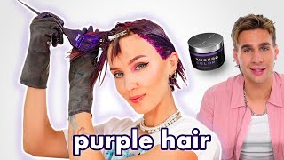 Dyeing my hair with Xmondo Super Purple to try it out [upl. by Yrek71]