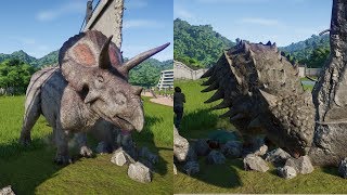 TOROSAURUSANKYLOSAURUS BREAKOUT VS CARCHARODONTOSAURUSTREX amp IREX JURASSIC WORLD EVOLUTION [upl. by Manning70]