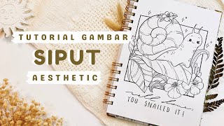 Tutorial Gambar Siput Aesthetic  Draw With Me cathfloart ​⁠​⁠ [upl. by Nylcaj]