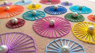 Buttonhole Wheel Stitch  Hand Embroidery in 90 Seconds [upl. by Nnairda990]