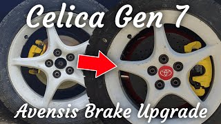 Toytota Celica gen 7 Avensis Brake Upgrade Tutorial [upl. by Woodruff781]