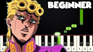 Giornos Theme  BEGINNER PIANO TUTORIAL  SHEET MUSIC by Betacustic [upl. by Onitram]