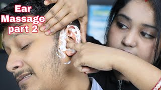 Ear Massage Special Part 2  Ear Fingering 3d ASMR  Moisturizer Ear Massage  Neck Crackinmg [upl. by Sitruk]