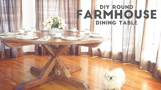 DIY Round Farmhouse Dining Table  Modern Builds  EP 52 [upl. by Elokyn975]