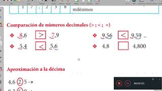 Números decimales con aproximación a la decima 4to de primaria [upl. by Eamanna797]