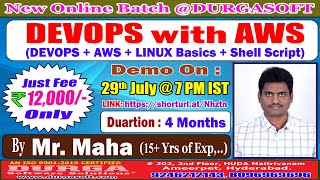 DEVOPS with AWS Online Training  DURGASOFT [upl. by Sidnee460]