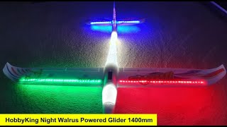 An evening flight with the HobbyKing Night Walrus Powered Glider 1400mm [upl. by Yltneb540]