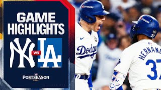 Yankees vs Dodgers World Series Game 2 Highlights 102624  MLB Highlights [upl. by Aeduj712]