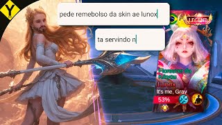 MANDEI A LUNOX PEDIR REEMBOLSO DA SKIN KKKKKKKKKK [upl. by Dhaf]