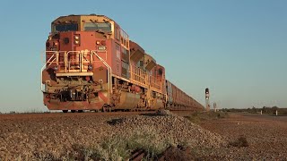 Huge Iron Ore Trains at Port Hedland Western Australia [upl. by Otipaga]