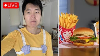 🔴LIVE  going to Wendys for their Spongebob Krabby Patty burger [upl. by Sikras963]