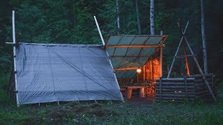 Spring Bushcraft amp Camping at the Longterm Shelter  Camp Firlend [upl. by Deacon507]