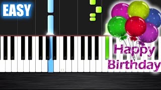 Happy Birthday  EASY Piano Tutorial by PlutaX  Synthesia [upl. by Drawyah48]