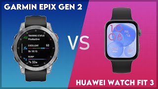 Garmin Epix Gen 2 vs Huawei Watch Fit 3 Comparison [upl. by Dis]