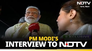 PM Modis interview to Marya Shakil of NDTV during Patna roadshow [upl. by Idieh333]