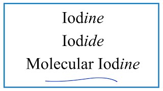 Iodine vs Iodide vs Molecular Iodine [upl. by Akciret]