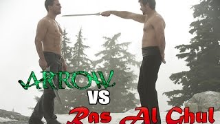 The Arrow vs Ras Al Ghul Full Fight  Arrow 3x 09 quotThe Climbquot [upl. by Norha]