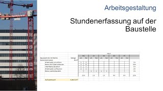 Stundenerfassung auf der Baustelle  Baubetrieb [upl. by Priest453]