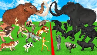 Prehistoric Mammals VS Shadow Itself Mammals Size Animal Epic Battle Animal Revolt Battle Simulator [upl. by Refotsirhc]