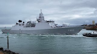 Netherlands frigate HNLMS De Zeven Provinciën arrives in Portsmouth [upl. by Larrabee]