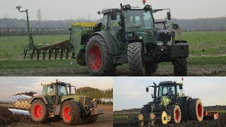 3x Fendt 211 415 Favorit 824  Plowing Harrowing and Seeding 2017 [upl. by Dlanigger196]