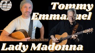 How to Play Tommy Emmanuels Version of Lady Madonna by the Beatles Guitar Tutorial with Tabs [upl. by Ahseinek836]