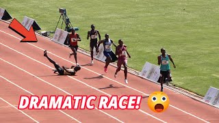 Insane Wanyonyi Trips and Falls in 800m Semifinal  Paris Olympics Games Trials 2024 [upl. by Meingolda]