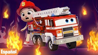 Camión de bomberos  Sí sí a jugar con los vehículos appMinkEspañol Spanish Kids Video amp Nursery [upl. by Yknarf]