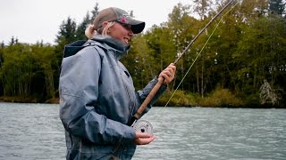 Fly Fishing Steelhead and SalmonBritish Columbia 2016Steph Hesse Hooks a Huge Chinook Salmon [upl. by Chouest]