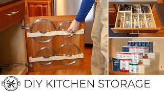 3 Easy DIY Kitchen Organization Projects  Basic Tools [upl. by Karlotta]