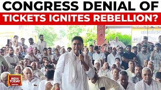 Haryana Congress Rebellion Denied Tickets Spark Tears and Independent Runs  India Today [upl. by Ynattib]