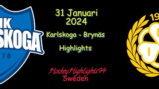 KARLSKOGA VS BRYNÄS  31 JANUARI 2024  HIGHLIGHTS  HOCKEYALLSVENSKAN [upl. by Aivatnuhs]