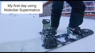 Nidecker Supermatics Review 2024 Trying Out New Snowboard StepIn Bindings [upl. by Atteyek]