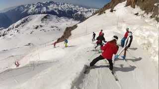 Descente ski alpe dhuez par tunnel 3330m à 1840m [upl. by Yeldud]