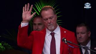 Mark McGwire thanks the fans as he enters the Cardinals Hall of Fame [upl. by Renckens]