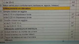 bordereau des prix  partie 3 Maçonnerie en élévation et enduit شرح بالدارجة المغربية [upl. by Ellicec]