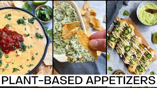 Vegan Appetizer Recipes for Parties 🌱🎉 Spinach Artichoke Dip Chickpea Taquitos and more [upl. by Tterrej37]