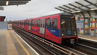 DLR Docklands Light Rail B2K Stock at Gallions Reach Station [upl. by Savart]