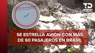 Avión se ESTRELLA y cae en Brasil con más de 60 pasajeros a bordo [upl. by Anaitsirhc]