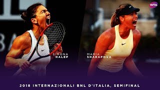 Simona Halep vs Maria Sharapova  2018 Internazionali BNL dItalia Semifinal  WTA Highlights [upl. by Cusack]