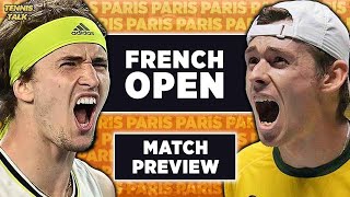 Zverev vs De Minaur  French Open 2024  Tennis Prediction [upl. by Etnomed947]