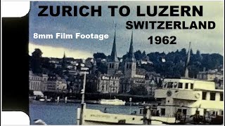 Zurich to Luzern Switzerland 1962  8mm Film Footage [upl. by Karilla]