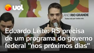 Governador do RS diz que teme demissões e cobra que União pague parte dos salários no estado vídeo [upl. by Zelda]