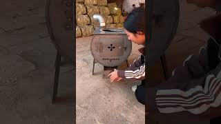 Part 2Rural household wood stove winter wood and coal dualpurpose multifunctional [upl. by Lemar]